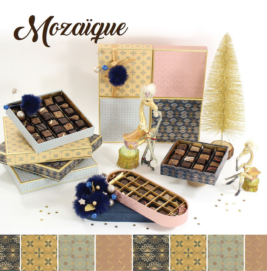 Collection Mozaïque - Boites de chocolats pour cadeaux d'affaire entreprise - Cadeau et Chocolat.com